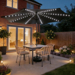Home Source Soletta 3M Multicoloured Led Tilt Parasol Grey