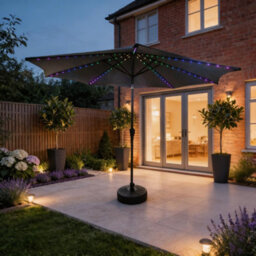 Home Source Soletta 3M Multicoloured Led Tilt Parasol Grey - thumbnail 5