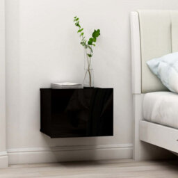 Berkfield Bedside Cabinet Black 40X30X30 Cm Engineered Wood - thumbnail 1
