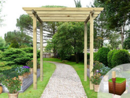 Edecks Village Walkway Wooden Garden Pergola (W 2400mm X D 2400mm) With Bolt Down Anchors (2.7M) - thumbnail 5
