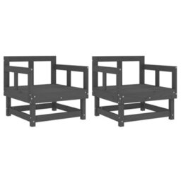 Berkfield Rustic Garden Chairs 2 Pcs Grey Solid Wood Pine