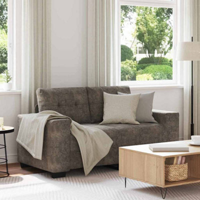 Vidaxl Loveseat Sofa With Cushion Dark Grey Faux Leather - image 1