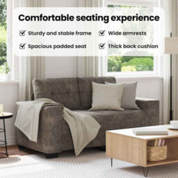 Vidaxl Loveseat Sofa With Cushion Dark Grey Faux Leather - thumbnail 8