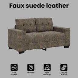 Vidaxl Loveseat Sofa With Cushion Dark Grey Faux Leather - thumbnail 7