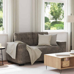 Vidaxl Loveseat Sofa With Cushion Dark Grey Faux Leather