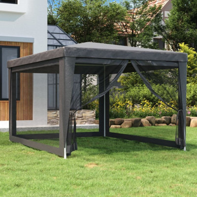 Berkfield Party Tent With 4 Mesh Sidewalls Anthracite 3X4 M Hdpe - image 1