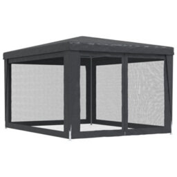 Berkfield Party Tent With 4 Mesh Sidewalls Anthracite 3X4 M Hdpe - thumbnail 5