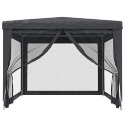 Berkfield Party Tent With 4 Mesh Sidewalls Anthracite 3X4 M Hdpe - thumbnail 3