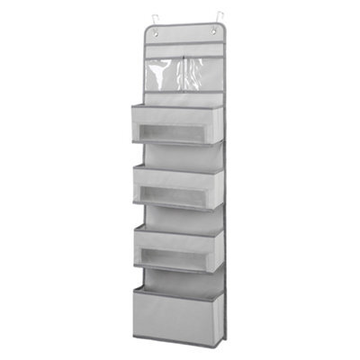 Living And Home 4 Tier Non Woven Fabric Wardrobe Over Door Hanging Storage Organizer - image 1