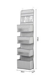 Living And Home 4 Tier Non Woven Fabric Wardrobe Over Door Hanging Storage Organizer - thumbnail 7