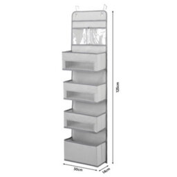Living And Home 4 Tier Non Woven Fabric Wardrobe Over Door Hanging Storage Organizer - thumbnail 5