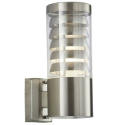 2 Pack Ip44 Outdoor Wall Lamp Stainless Steel Staggered Light Clear Porch Round - thumbnail 4