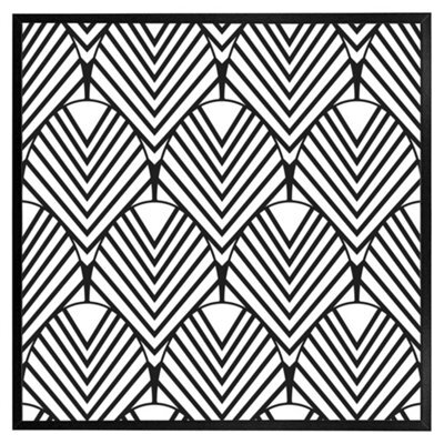 "Andrew Lee Black Geometric Decoration (Picutre Frame) / 20X20"" / Oak" - image 1