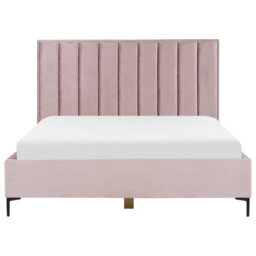 Beliani Ottoman Bed Velvet Sezanne 180 X 200 Cm (Eu Super King) Pink - thumbnail 5