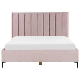 Beliani Ottoman Bed Velvet Sezanne 180 X 200 Cm (Eu Super King) Pink - thumbnail 4