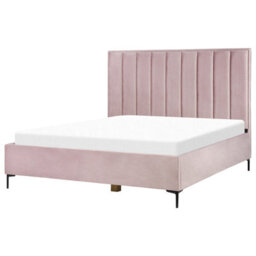 Beliani Ottoman Bed Velvet Sezanne 180 X 200 Cm (Eu Super King) Pink - thumbnail 7