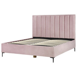 Beliani Ottoman Bed Velvet Sezanne 180 X 200 Cm (Eu Super King) Pink - thumbnail 8