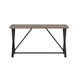 Wyld Haus Trento Aged Grey Oak Console Table With Black Metal Frame 1600X500X850mm - thumbnail 2