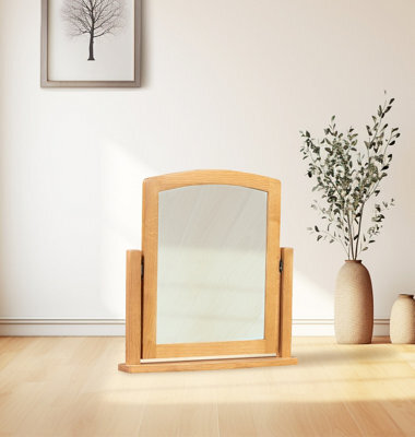 Hallowood Furniture Hereford Oak Dressing Table Mirror - image 1