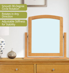 Hallowood Furniture Hereford Oak Dressing Table Mirror - thumbnail 5