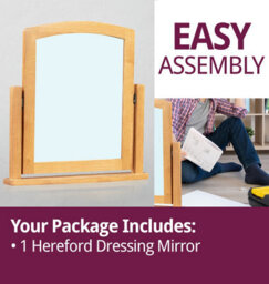 Hallowood Furniture Hereford Oak Dressing Table Mirror - thumbnail 7