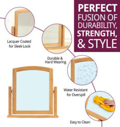 Hallowood Furniture Hereford Oak Dressing Table Mirror - thumbnail 2