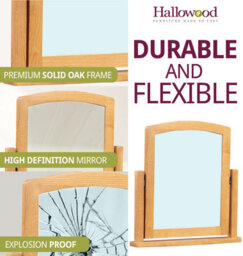 Hallowood Furniture Hereford Oak Dressing Table Mirror - thumbnail 4