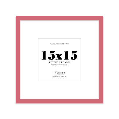 "15X15"" Pink Picture Frame - 15X15"" Square Frame With 12X12"" Mount For 15X15""/12X12"" Pictures Moderrn Style Thin Edge, 1 Pack" - image 1