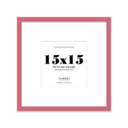 "15X15"" Pink Picture Frame - 15X15"" Square Frame With 12X12"" Mount For 15X15""/12X12"" Pictures Moderrn Style Thin Edge, 1 Pack" - thumbnail 1