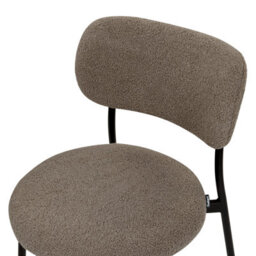 Wyld And Coco Beige-Taupe Bouclé Armless Dining Chairs 2-Pack, Iron Legs, Compact Design - thumbnail 7
