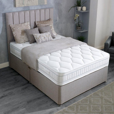 Divan Base Direct Shire Solaris Sculptor Orthopaedic Sprung Divan Bed Set 2Ft6 Small Single 2 Drawers Side- Wool Bronze - image 1