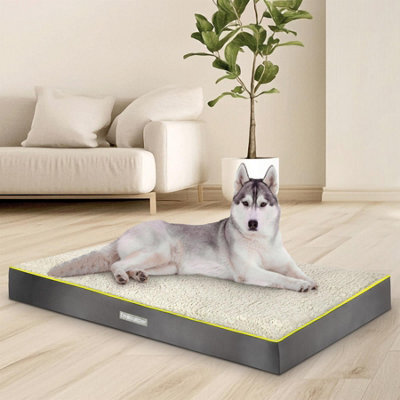 Dreamcatcher Grey Xl Dog Bed Orthopaedic Extra Large Plus Flat Crate Pet Mattress 112X81X9Cm, Removable Washable Cover - image 1