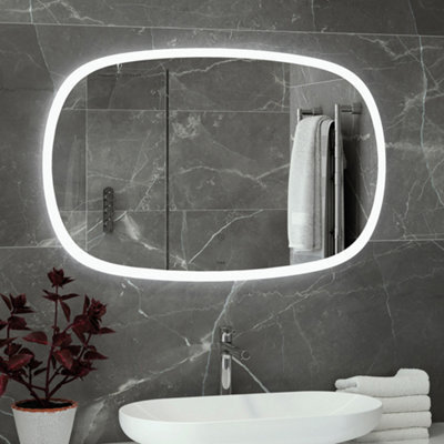 RAK Ceramics Rak Deco 1000X600mm Oval Led Illuminated Bathroom Mirror With Touch Sensor & Demister - Ip44 Rated