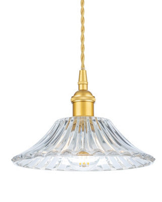 Luminosa Lighting Luminosa Wilshire Dome Pendant Light Satin Gold With Decorative Glass