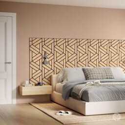 Wvh Oak Weave Geometric Wood Veneer Acoustic Felt Backing Decorative Sound-Absorbing Solution For Homes, Offices, And Studios - thumbnail 4