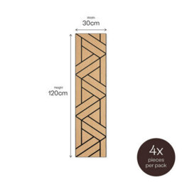 Wvh Oak Weave Geometric Wood Veneer Acoustic Felt Backing Decorative Sound-Absorbing Solution For Homes, Offices, And Studios - thumbnail 6