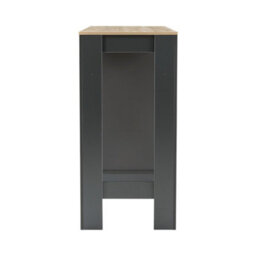 Living And Home Grey Wooden Bar Table With Open Shelves 103Cm H - thumbnail 4