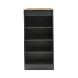 Living And Home Grey Wooden Bar Table With Open Shelves 103Cm H - thumbnail 3
