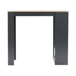 Living And Home Grey Wooden Bar Table With Open Shelves 103Cm H - thumbnail 2