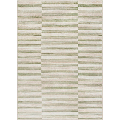 Livabliss San Francisco-Modern Green Taupe Tan Graphic Living Dining Bedroom Rug 120 X 170 Cm Easy Care, Non Shedding - image 1