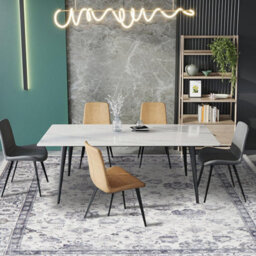 Ameha Soft Large Grey Area Rugs For Bedroom Kitchen Carpet Non Slip Bedside Rug Floral Cashmere Rug (Serene,120X170Cm) - thumbnail 4
