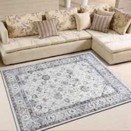 Ameha Soft Large Grey Area Rugs For Bedroom Kitchen Carpet Non Slip Bedside Rug Floral Cashmere Rug (Serene,120X170Cm) - thumbnail 6