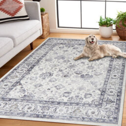 Ameha Soft Large Grey Area Rugs For Bedroom Kitchen Carpet Non Slip Bedside Rug Floral Cashmere Rug (Serene,120X170Cm) - thumbnail 9
