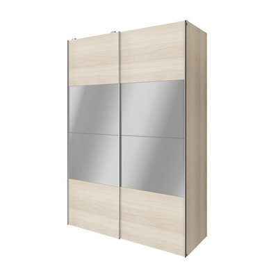 GoodHome Atomia Freestanding Oak Effect Particle Board Mirrored Wardrobe (H)2250mm (W)1500mm (D)655mm - image 1