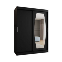 Arte Rossa Sliding Door Wardrobe 150Cm Black - Stylish Storage For Modern Homes - thumbnail 1