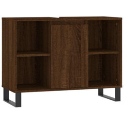 Berkfield Industrial Bathroom Cabinet Brown Oak 80X33X60 Cm Engineered Wood