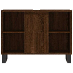 Berkfield Industrial Bathroom Cabinet Brown Oak 80X33X60 Cm Engineered Wood - thumbnail 6