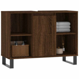 Berkfield Industrial Bathroom Cabinet Brown Oak 80X33X60 Cm Engineered Wood - thumbnail 3