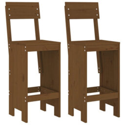 Berkfield 3 Piece Garden Bar Set Honey Brown Solid Wood Pine - thumbnail 3