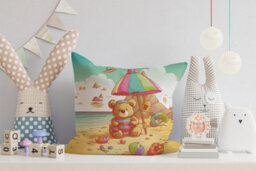 Warren Reed Designer Splashart Elephant Blue Cushions 45Cm X 45Cm - thumbnail 2